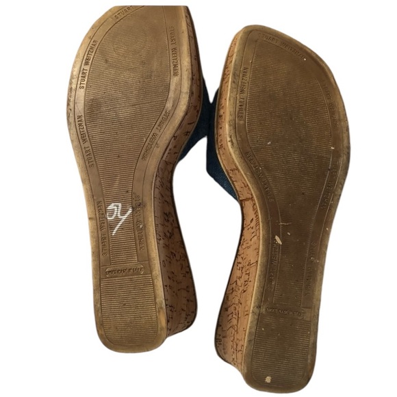 Stuart Weitzman  Size 10 denim  wedge with gold hardware - Picture 9 of 11